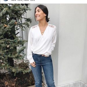 White blouse with lace detail